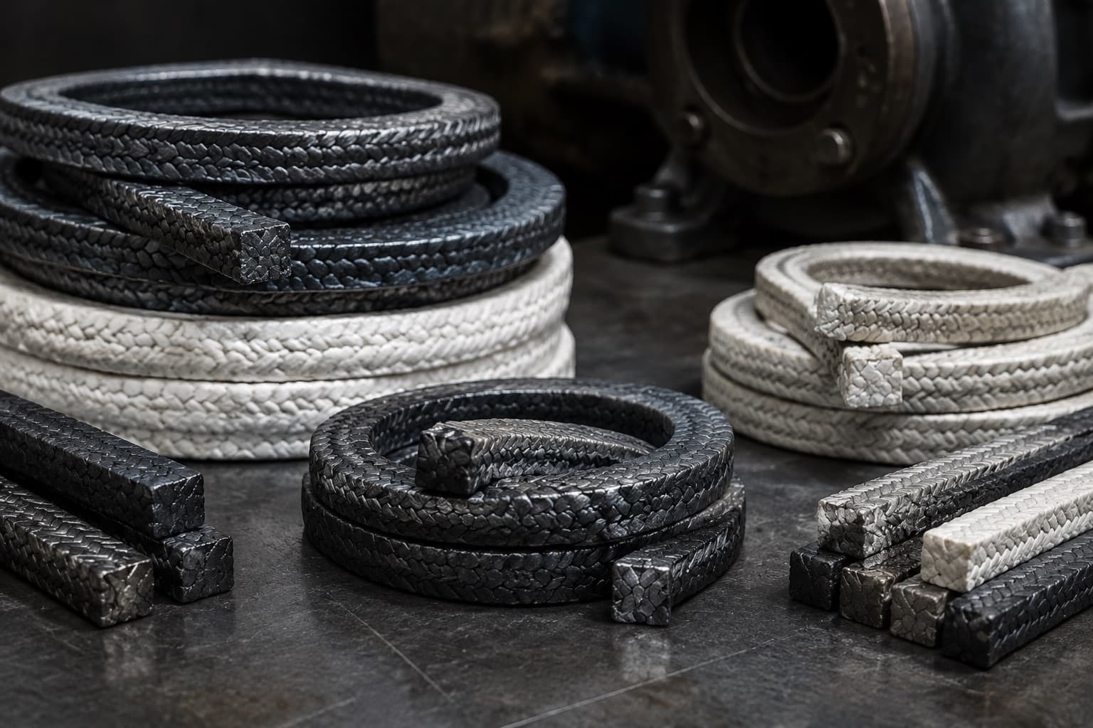 Tresse d’étanchéité GFO en fibres PTFE graphitées pour garniture de presse-étoupe